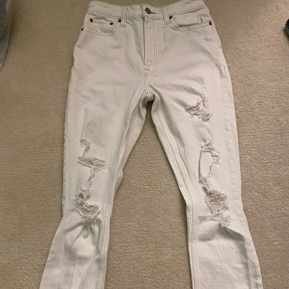 white ripped jean